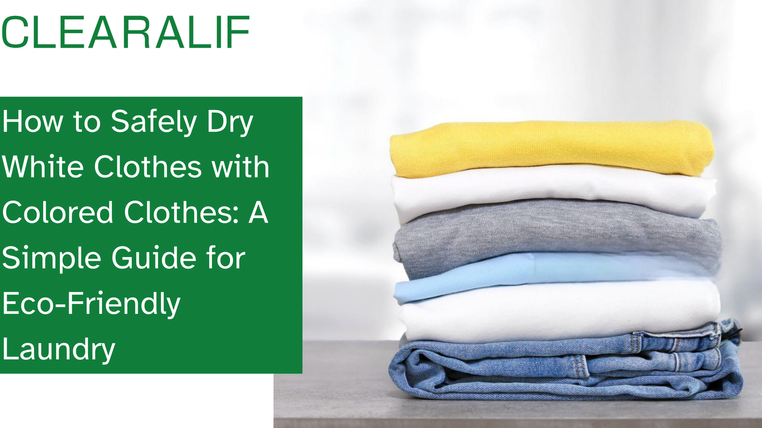 A neatly folded stack of white and colored clothes