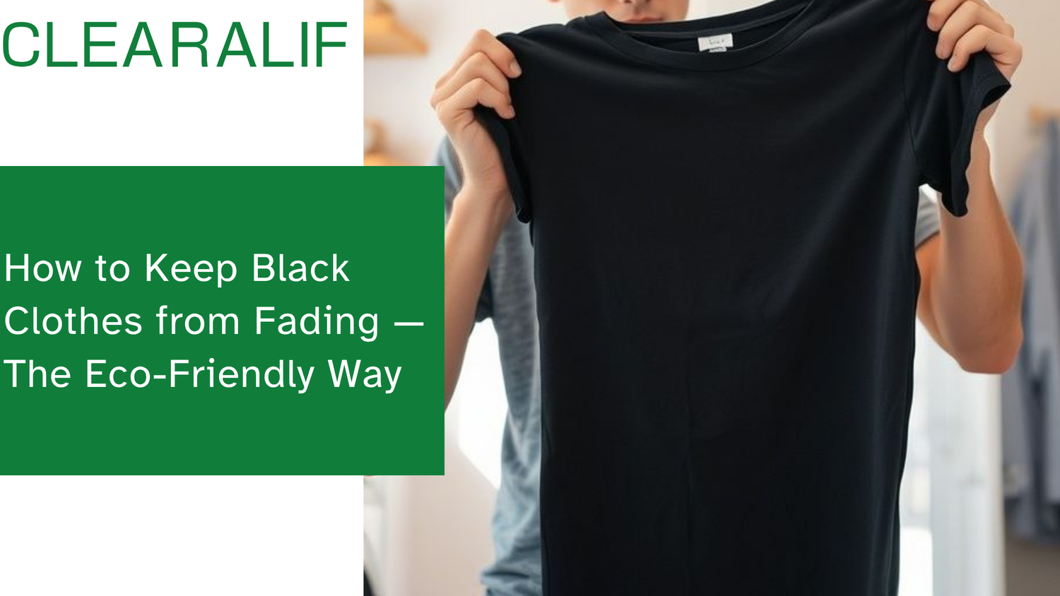 Frustrated person holding a faded black T-shirt