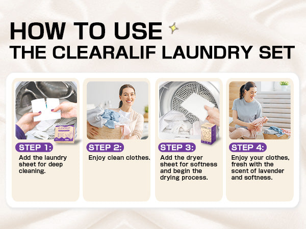 CLEARALIF All in One Laundry Detergent Sheets Kit, Lavender Scent, 160 Loads Laundry Sheets + 160 Drying Sheets