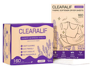 CLEARALIF All in One Laundry Detergent Sheets Kit, Lavender Scent, 160 Loads Laundry Sheets + 160 Drying Sheets