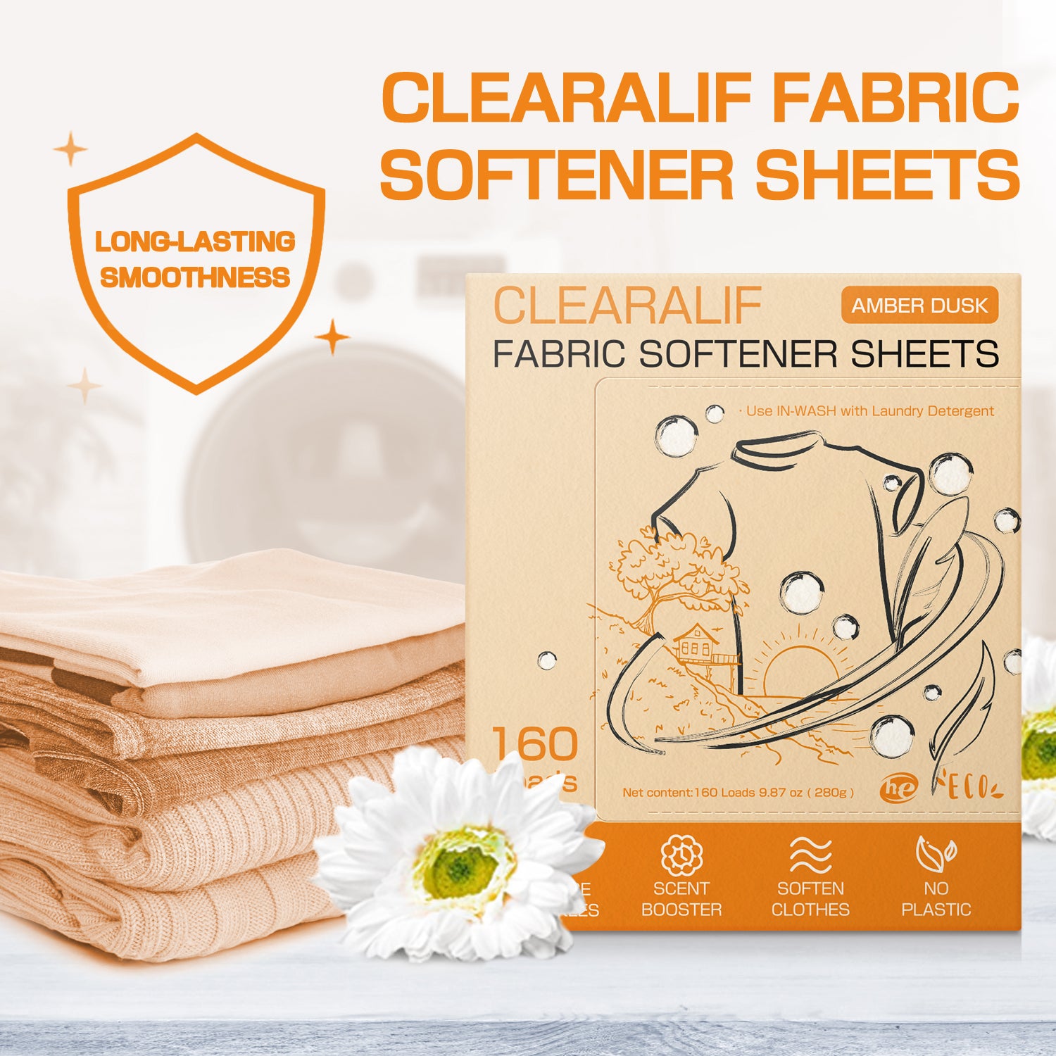 Laundry Softener Sheets, Amber Dusk