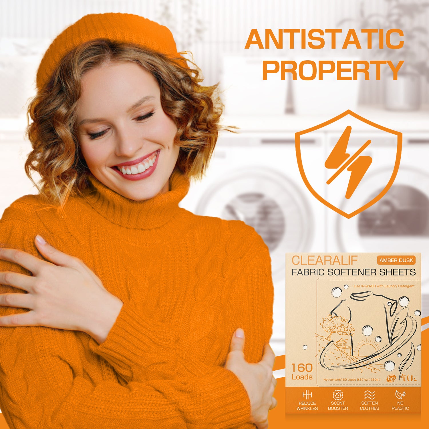 Laundry Softener Sheets, Amber Dusk