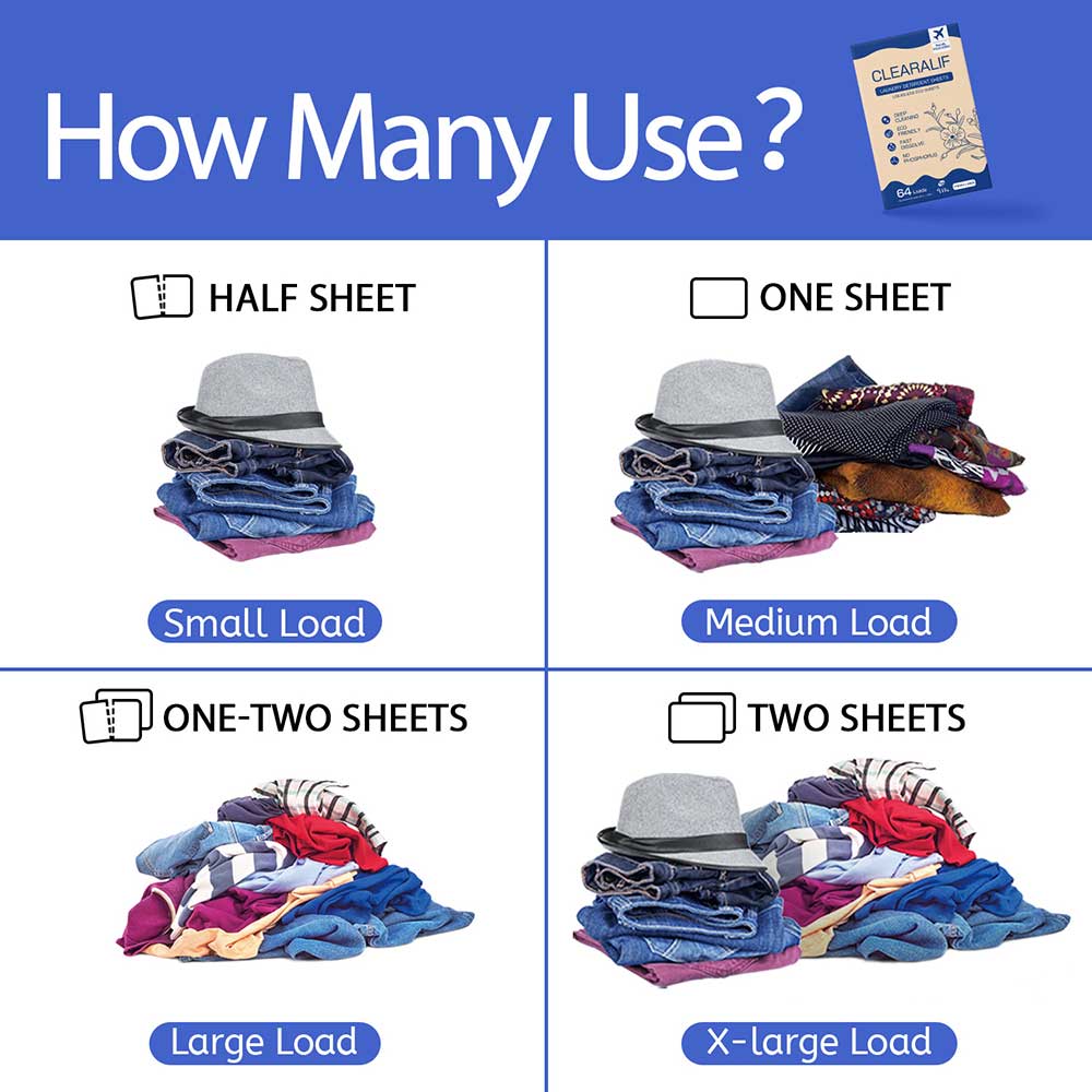 CLEARALIF Laundry Detergent Sheets 64 Loads, Fresh linen