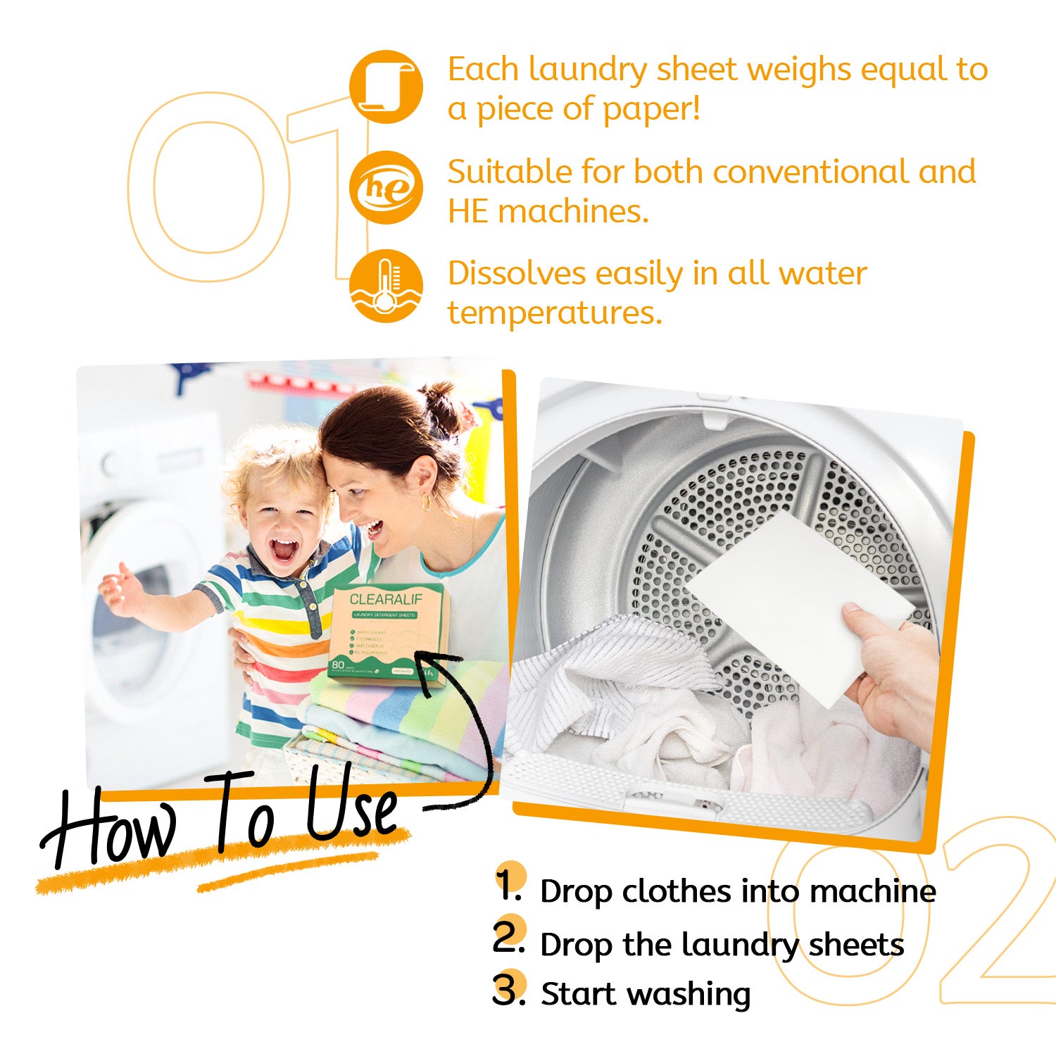 CLEARALIF Laundry Detergent Sheets Amber Dusk