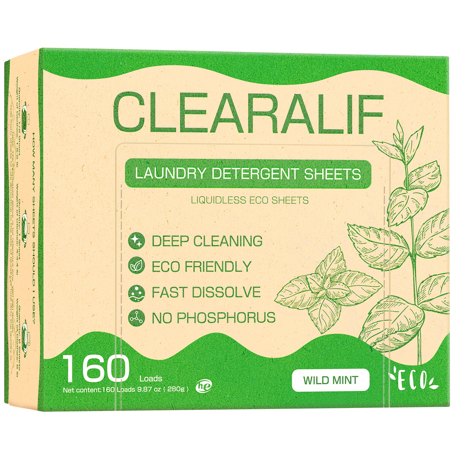 CLEARALIF Laundry Detergent Sheets Wild Mint