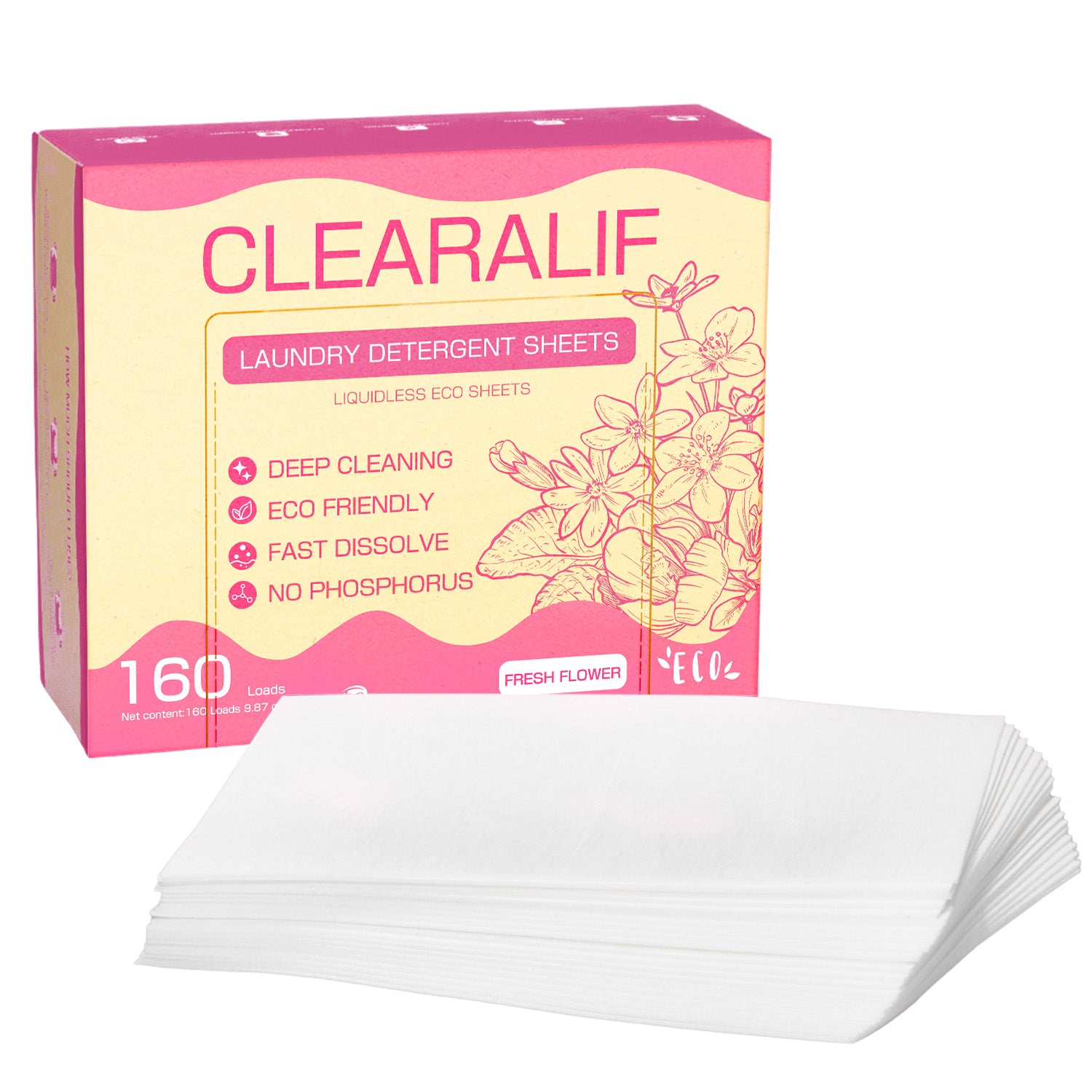 CLEARALIF Laundry Detergent Sheets Fresh Flower