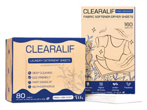 CLEARALIF All in One Laundry Detergent Sheets Kit, Fresh Linen Scent, 160 Loads Laundry Sheets + 160 Drying Sheets