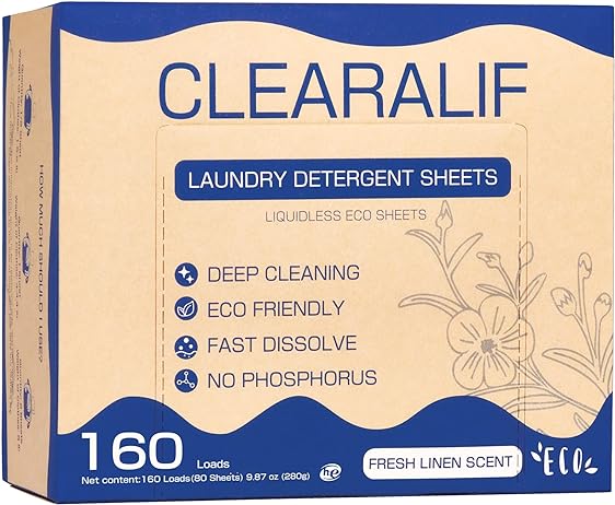 Laundry Detergent Sheets 160 Loads, Fresh Linen