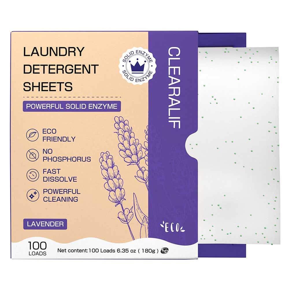 CLEARALIF Platinum Laundry Detergent Sheets, Lavender,Deep Cleansing, Great For Travel, Apartments, Laundry Strips Eco Friendly & Hypoallergenic - 100 Loads