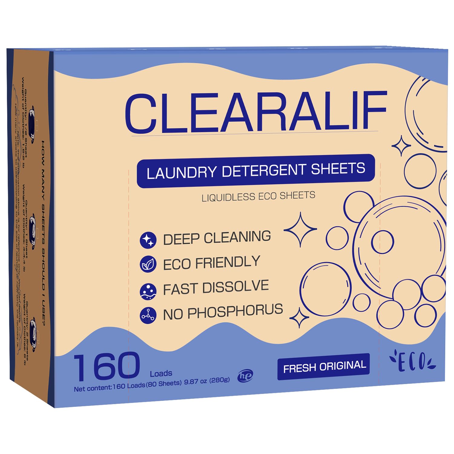 CLEARALIF Laundry Detergent Sheets Fresh Original