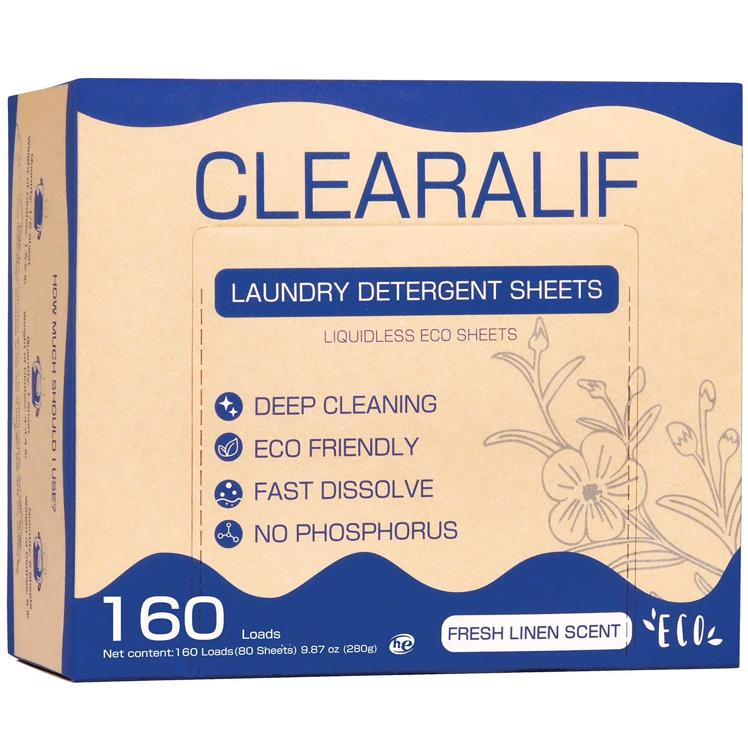 CLEARALIF Detergente en Hojas para Lavandería Flor Fresca
