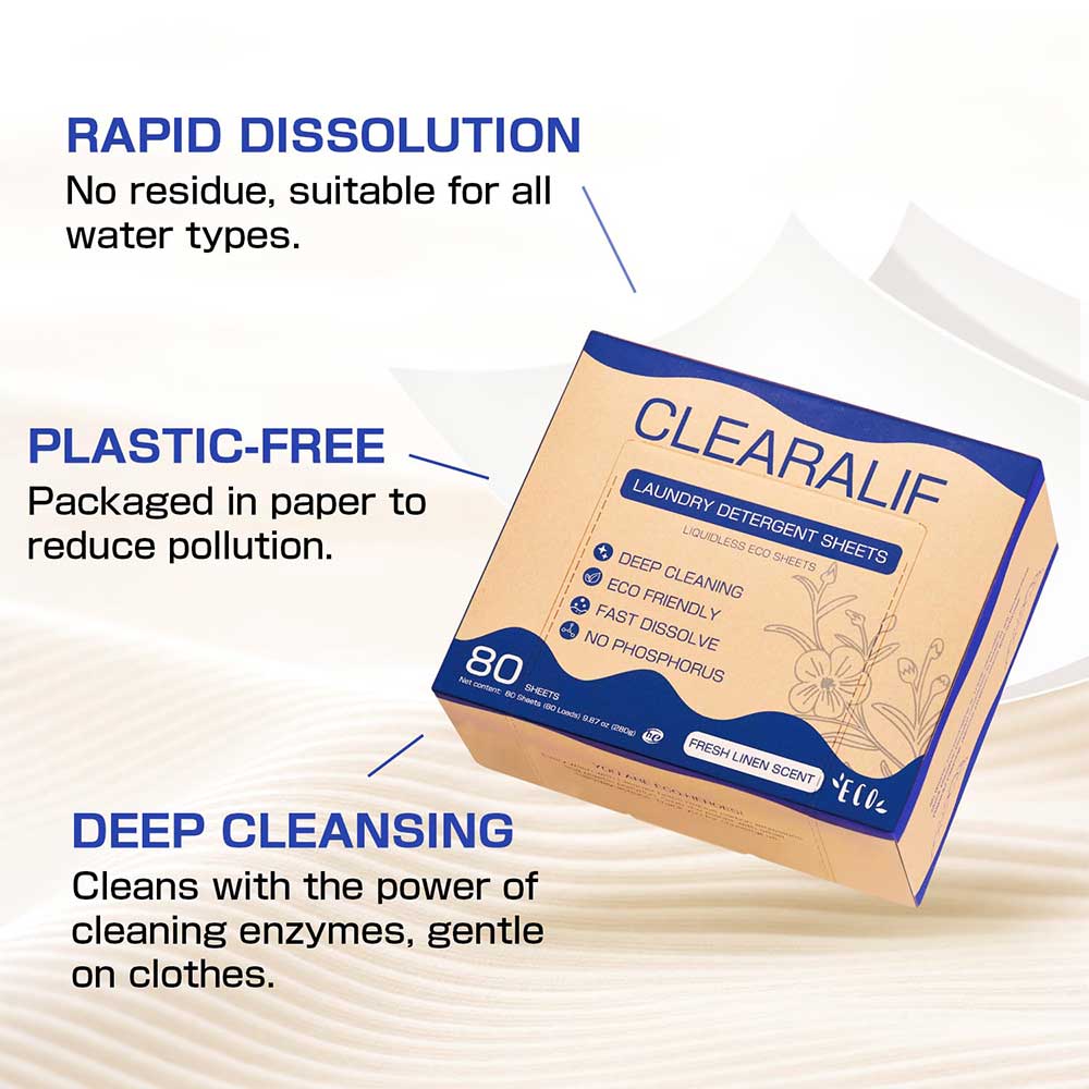 CLEARALIF All in One Laundry Detergent Sheets Kit, Fresh Linen Scent, 160 Loads Laundry Sheets + 160 Drying Sheets