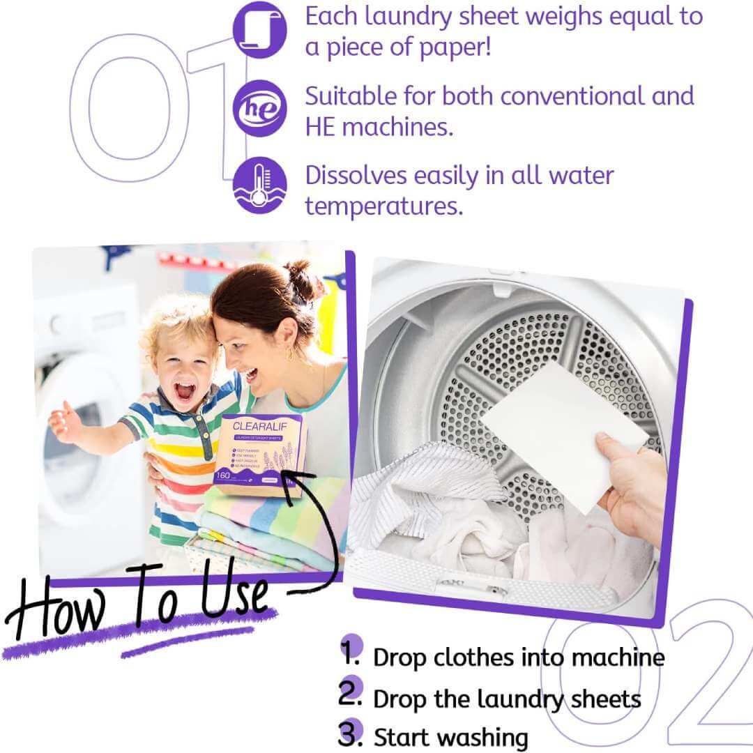 CLEARALIF Laundry Detergent Sheets Lavender
