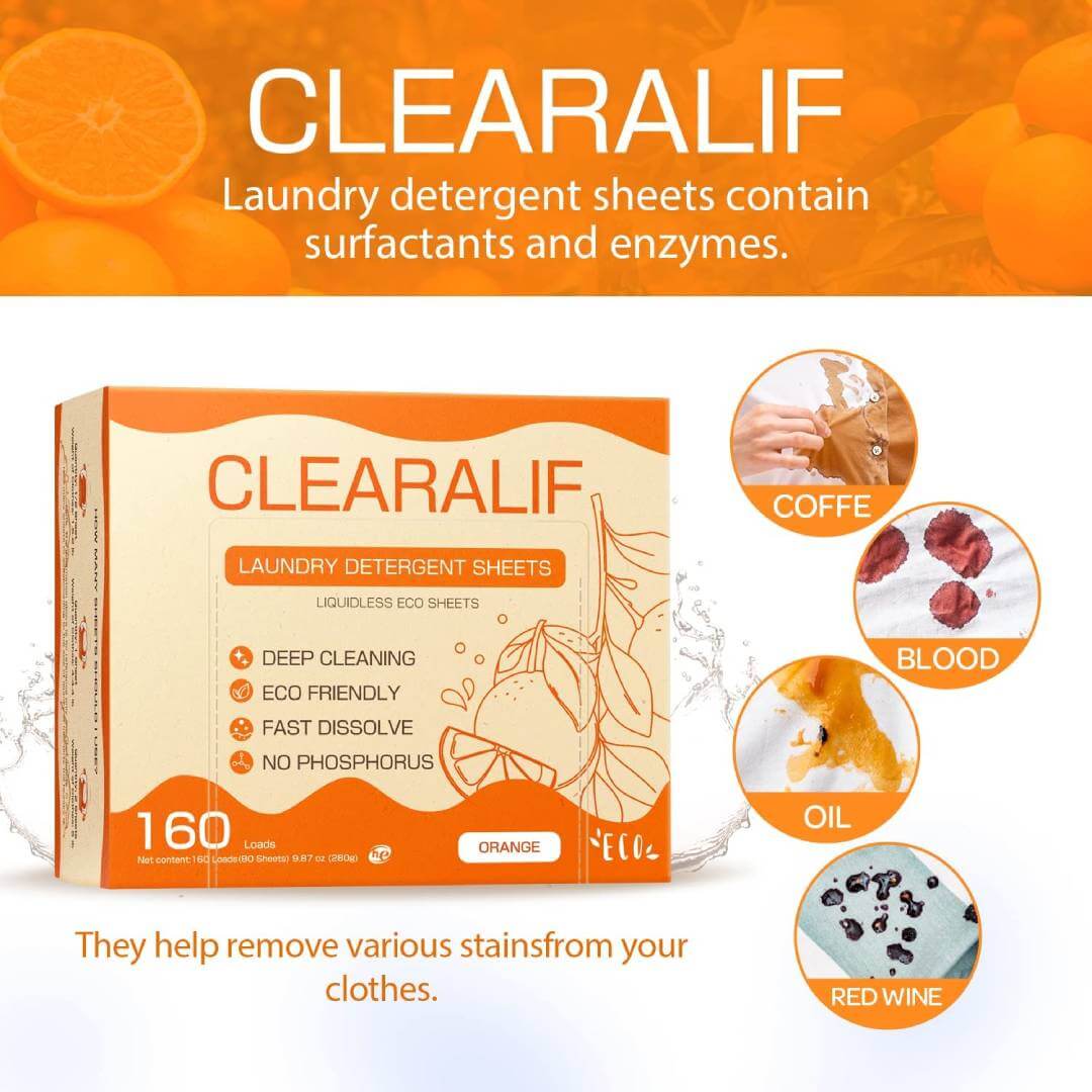 CLEARALIF Laundry Detergent Sheets Orange