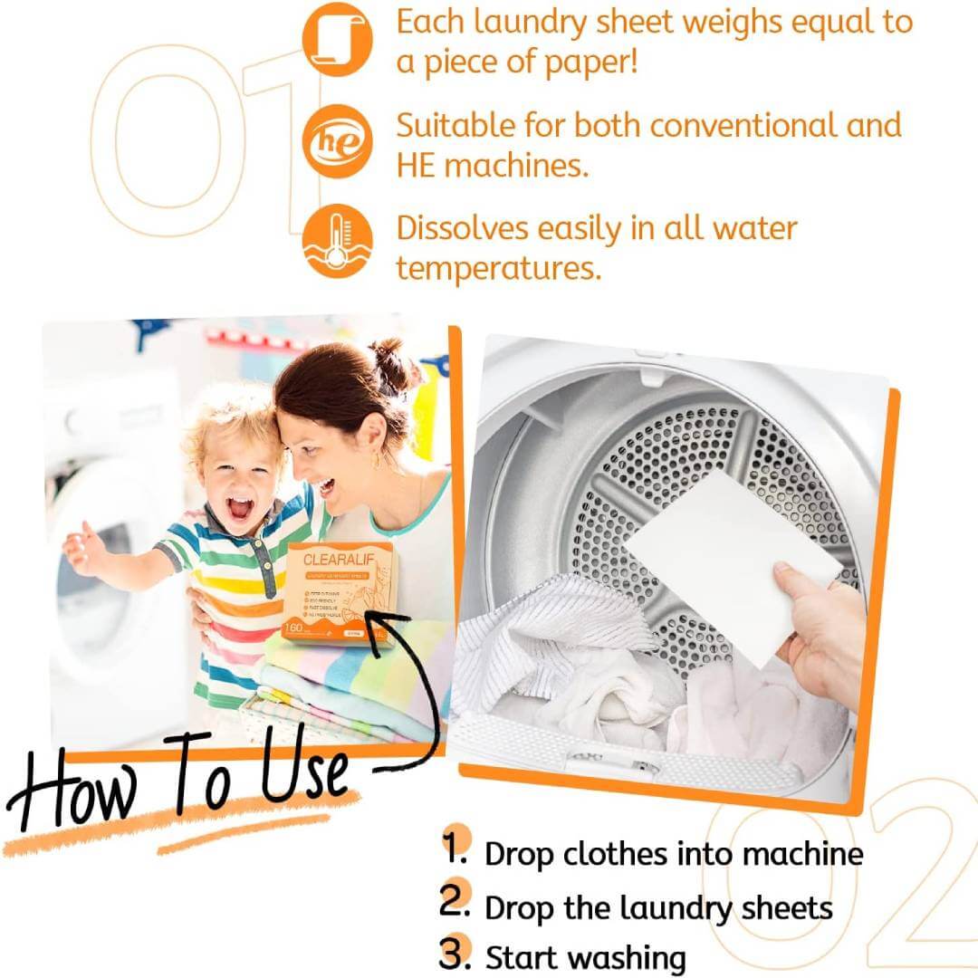 CLEARALIF Laundry Detergent Sheets Orange