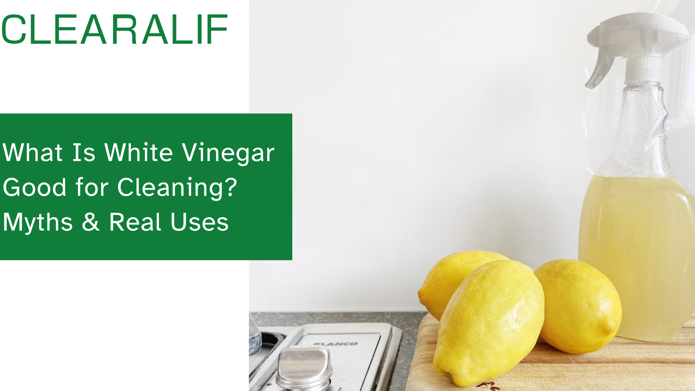 White vinegar bottle for cleaning — myths vs. real uses