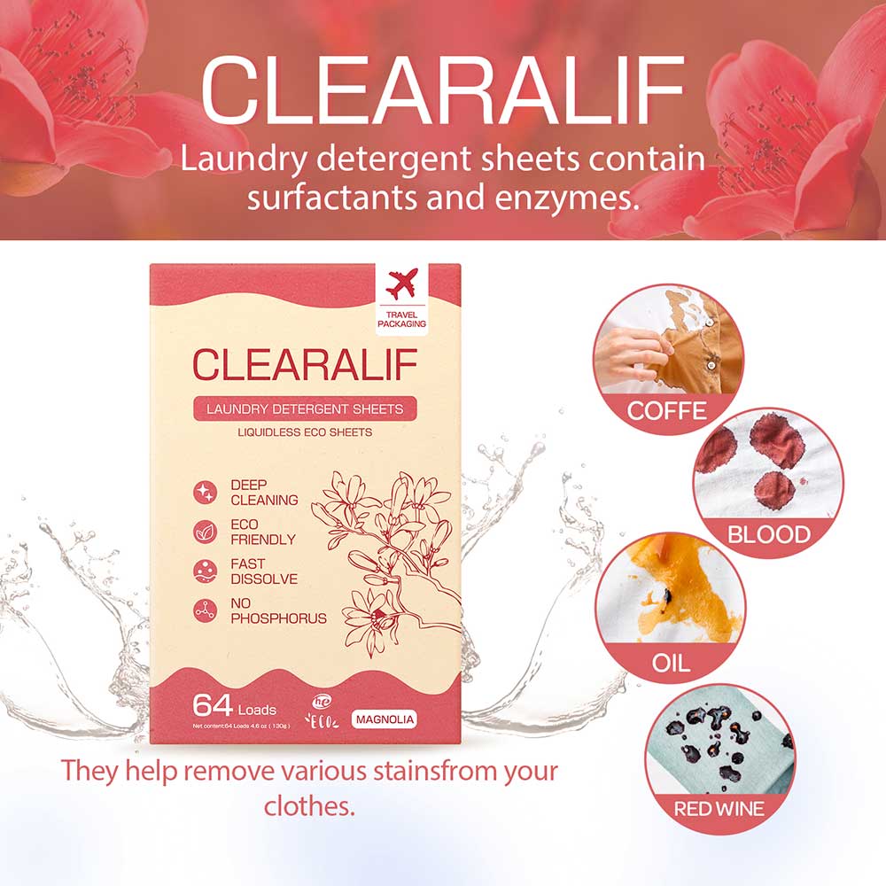 CLEARALIF Laundry Detergent Sheets 64 Loads, Magnolia
