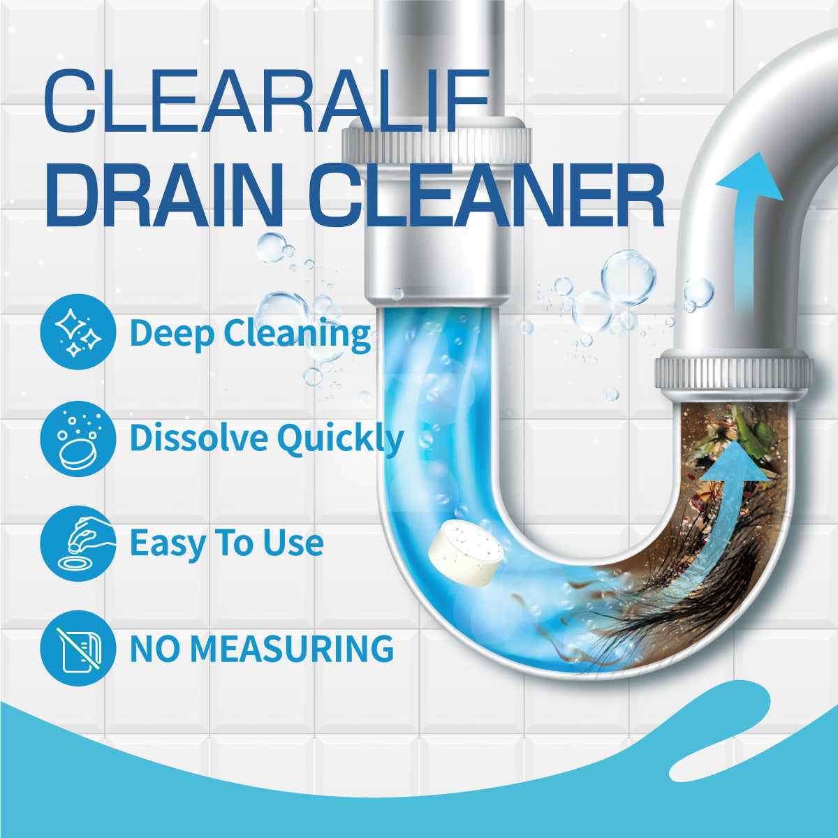 CLEARALIF Drain Cleaner Blocks, 16 Blocks, Unscented