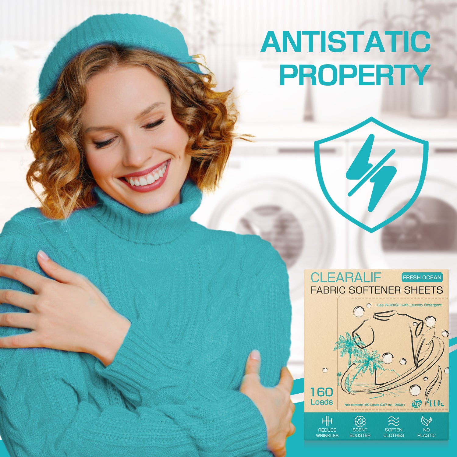 Laundry Softener Sheets, Fresh Ocean