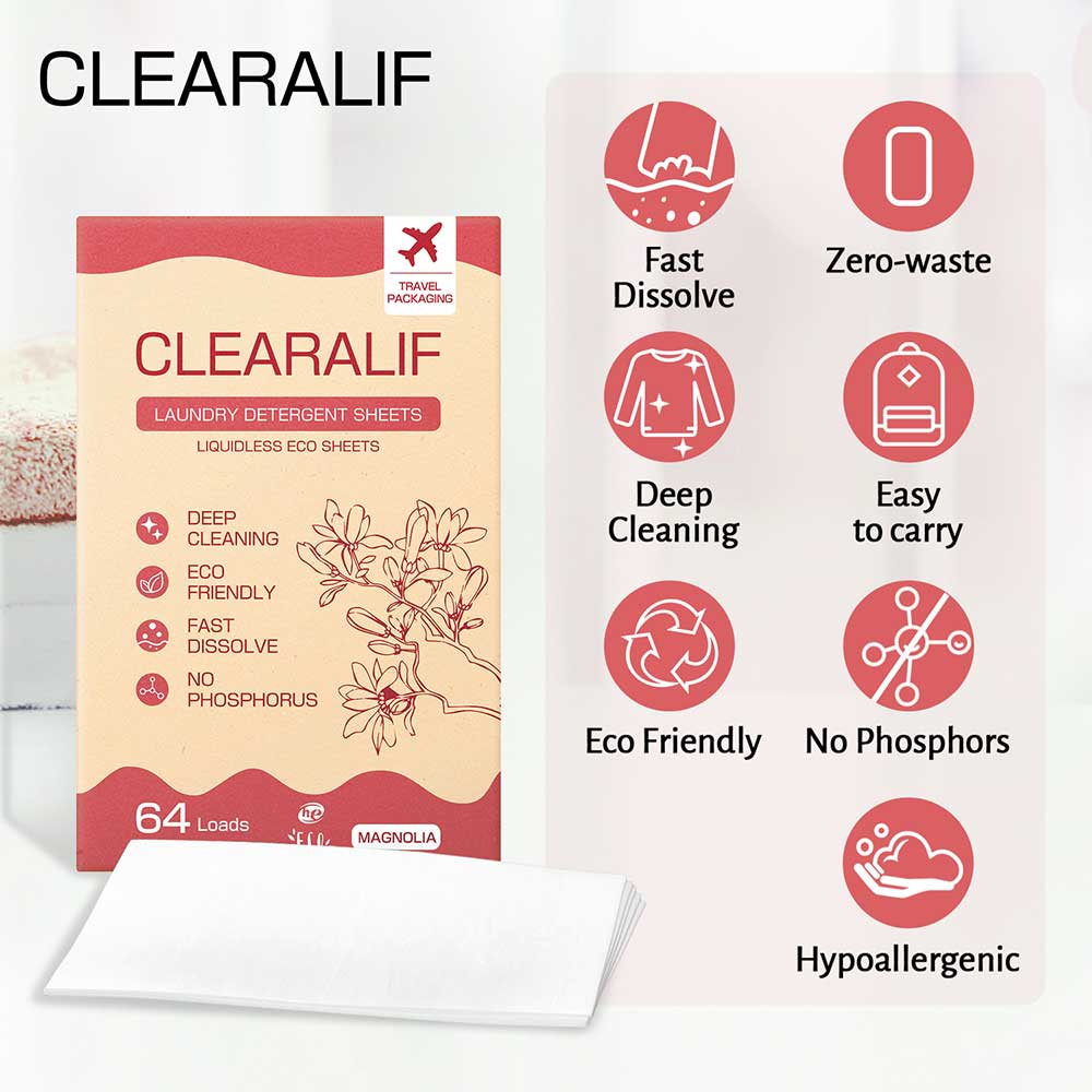 CLEARALIF Laundry Detergent Sheets 64 Loads, Magnolia
