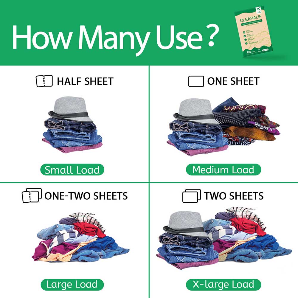 CLEARALIF Laundry Detergent Sheets 64 Loads, Unscented