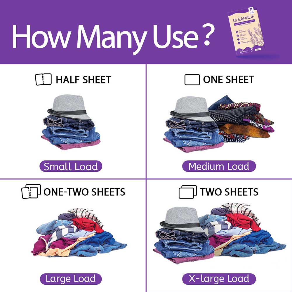CLEARALIF Laundry Detergent Sheets 64 Loads, Lavender