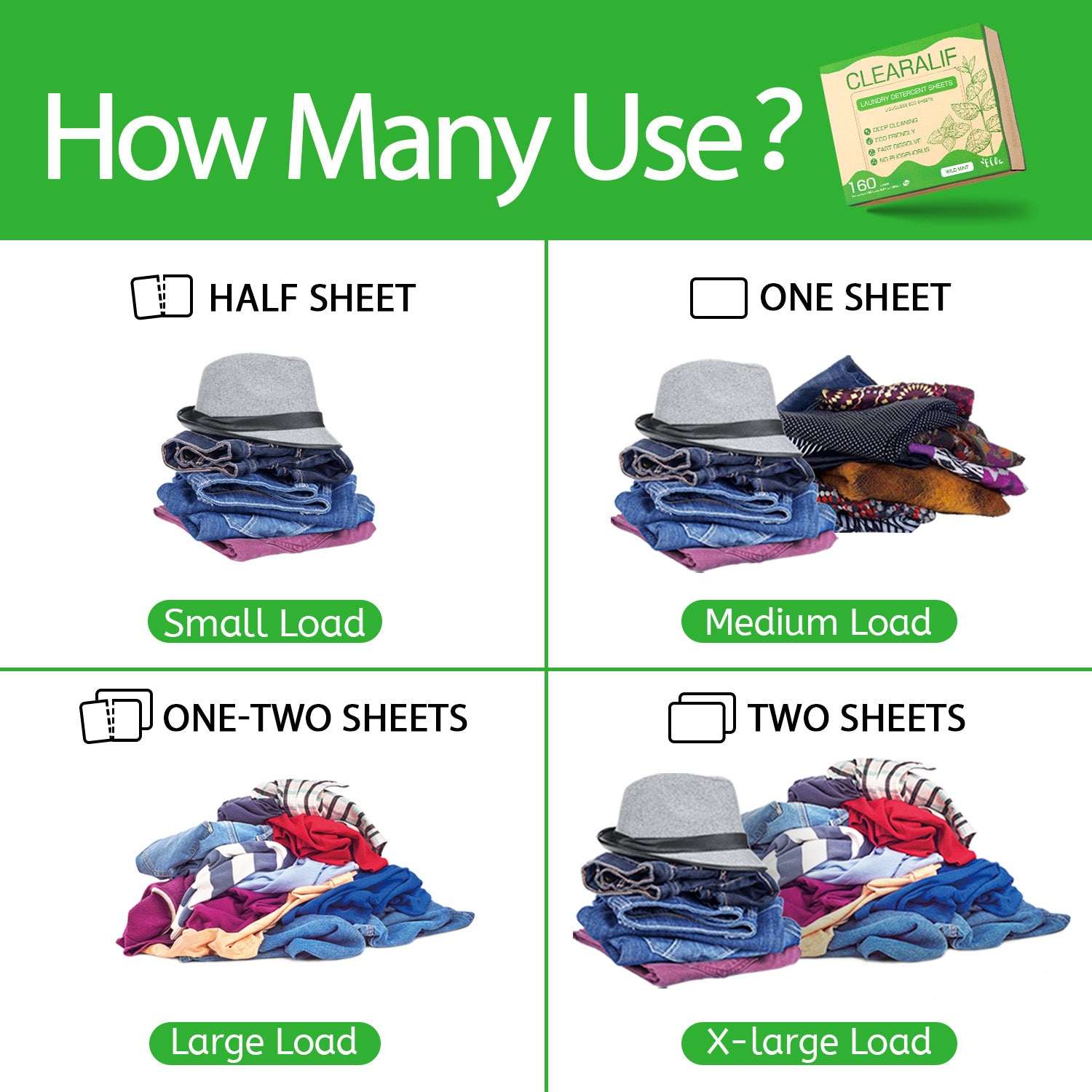 CLEARALIF Laundry Detergent Sheets Wild Mint