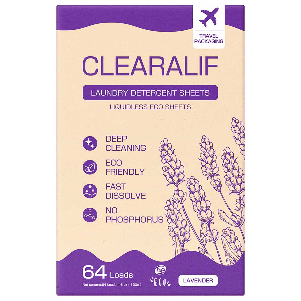 CLEARALIF Detergente para Ropa en Hojas 64 Cargas, Ropa de Cama Fresca