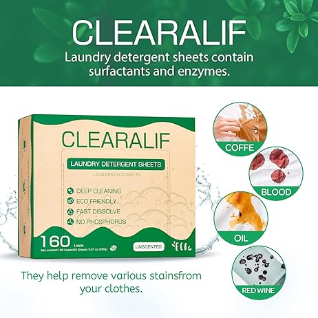 CLEARALIF Laundry Detergent Sheets Unscented