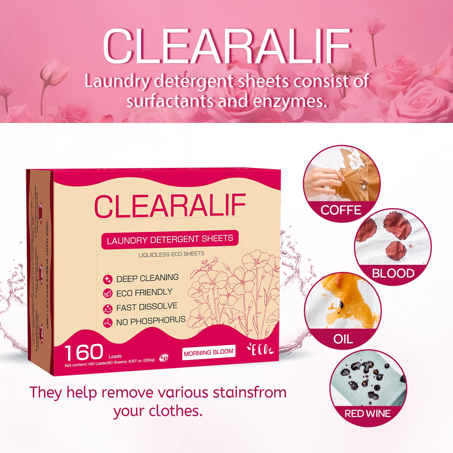 CLEARALIF Laundry Detergent Sheets Morning Bloom