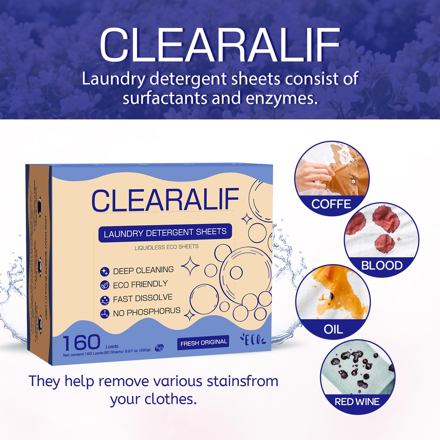CLEARALIF Laundry Detergent Sheets Fresh Original