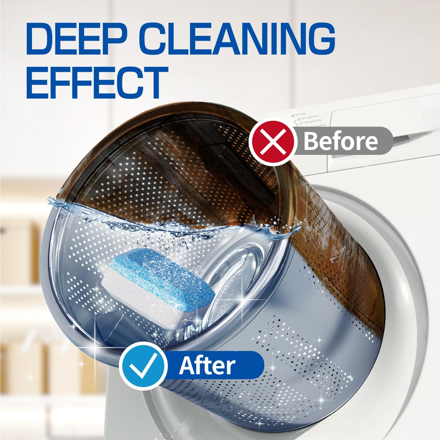 CLEARALIF Washing Machine Cleaner Tablets For HE Front Loader & Top Load Washer