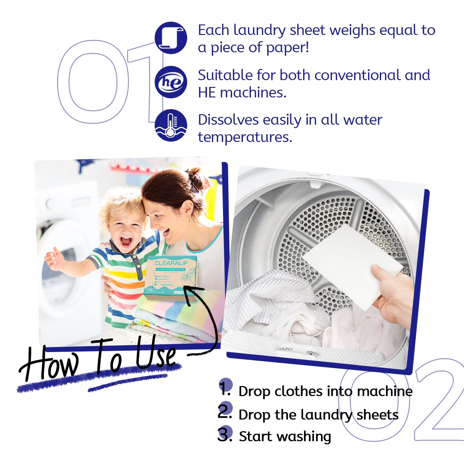 CLEARALIF Laundry Detergent Sheets Fresh Original
