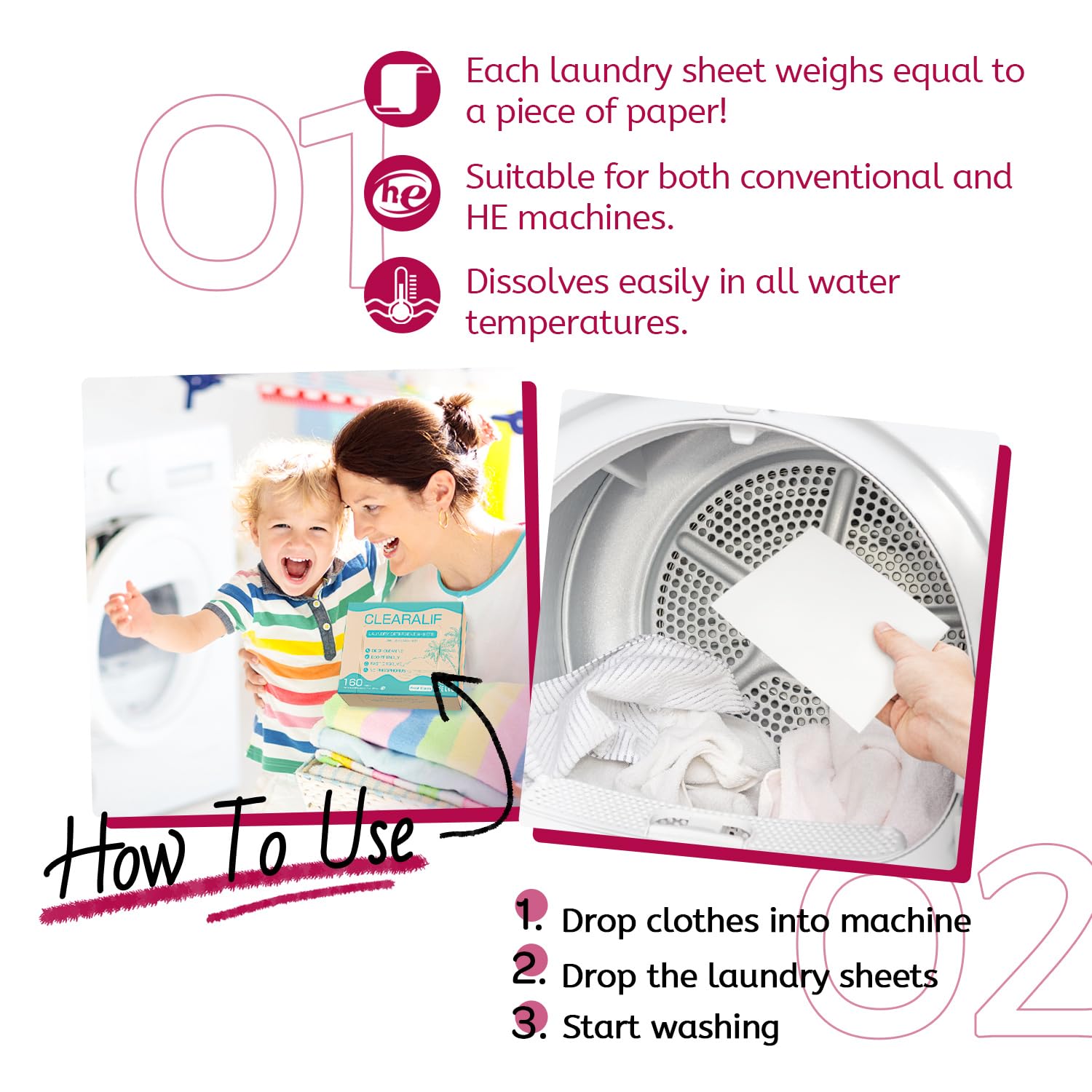 CLEARALIF Laundry Detergent Sheets Morning Bloom