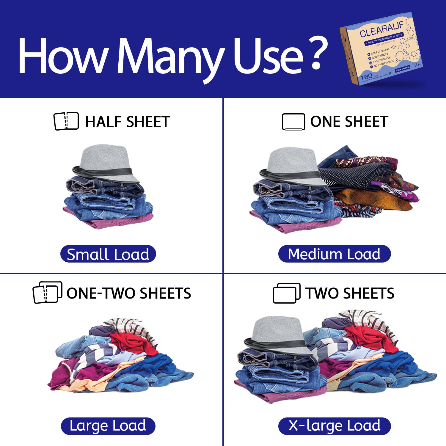 CLEARALIF Laundry Detergent Sheets Fresh Original