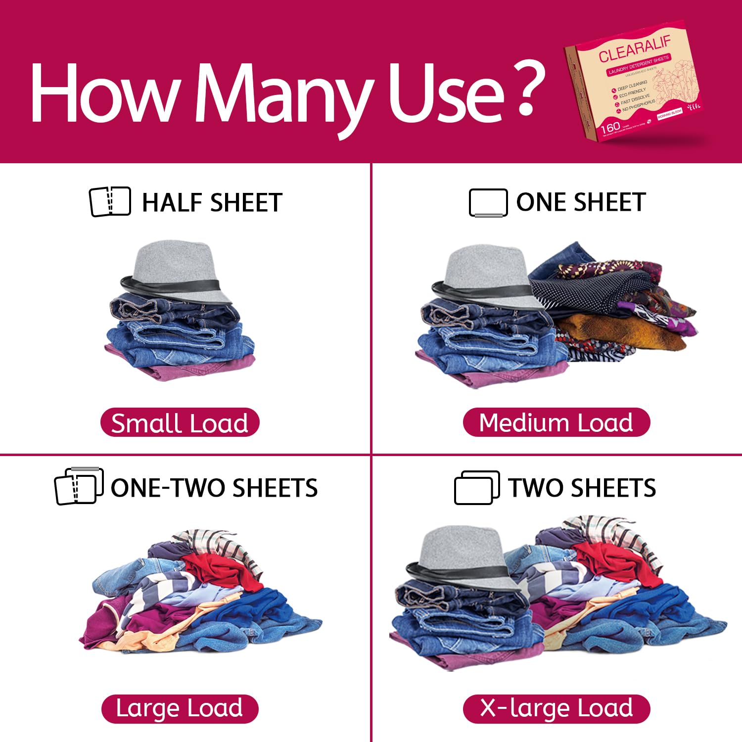 CLEARALIF Laundry Detergent Sheets Morning Bloom
