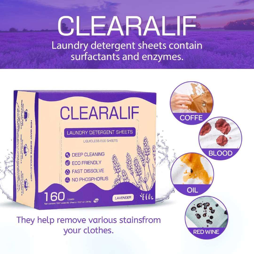 CLEARALIF Laundry Detergent Sheets Lavender